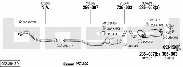  092.264.50 Exhaust system 09226450: Buy near me in Poland at 2407.PL - Good price!