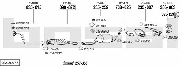  092.266.55 Exhaust system 09226655: Buy near me in Poland at 2407.PL - Good price!