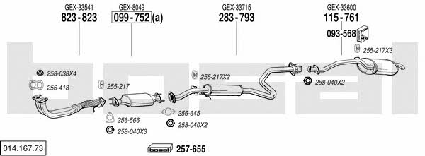  014.167.73 Exhaust system 01416773: Buy near me in Poland at 2407.PL - Good price!
