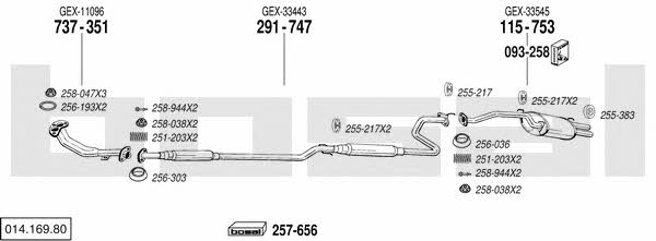  014.169.80 Exhaust system 01416980: Buy near me in Poland at 2407.PL - Good price!