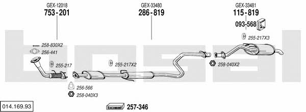  014.169.93 Exhaust system 01416993: Buy near me in Poland at 2407.PL - Good price!