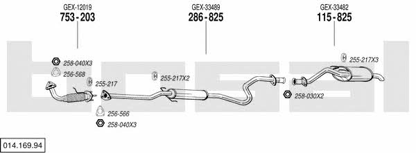  014.169.94 Exhaust system 01416994: Buy near me in Poland at 2407.PL - Good price!