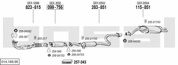  014.169.95 Exhaust system 01416995: Buy near me in Poland at 2407.PL - Good price!