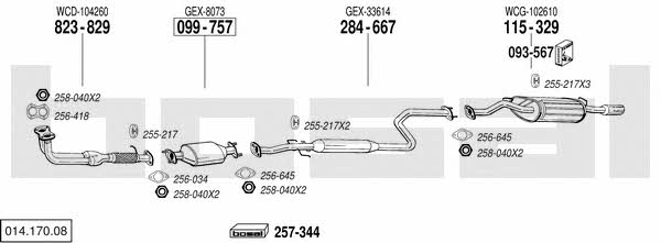 014.170.08 Exhaust system 01417008: Buy near me in Poland at 2407.PL - Good price!
