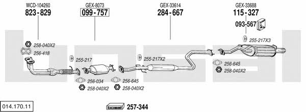  014.170.11 Exhaust system 01417011: Buy near me in Poland at 2407.PL - Good price!