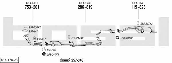  014.170.28 Exhaust system 01417028: Buy near me in Poland at 2407.PL - Good price!