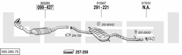  092.280.75 Abgasanlage 09228075: Kaufen Sie zu einem guten Preis in Polen bei 2407.PL!