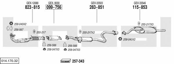  014.170.32 Exhaust system 01417032: Buy near me in Poland at 2407.PL - Good price!