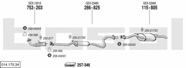  014.170.34 Exhaust system 01417034: Buy near me in Poland at 2407.PL - Good price!