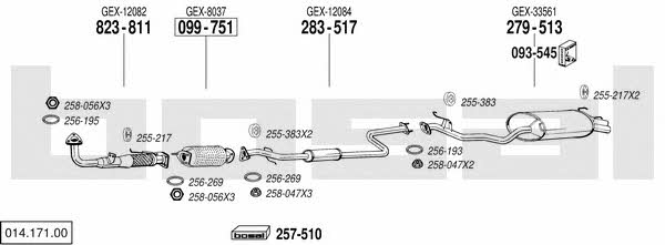 Bosal 014.171.00 Exhaust system 01417100: Buy near me at 2407.PL in Poland at an Affordable price!