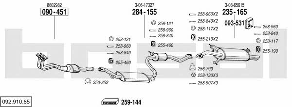  092.910.65 Exhaust system 09291065: Buy near me in Poland at 2407.PL - Good price!