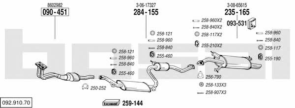  092.910.70 Exhaust system 09291070: Buy near me in Poland at 2407.PL - Good price!