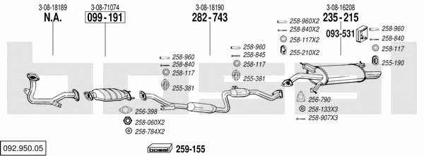  092.950.05 Exhaust system 09295005: Buy near me in Poland at 2407.PL - Good price!