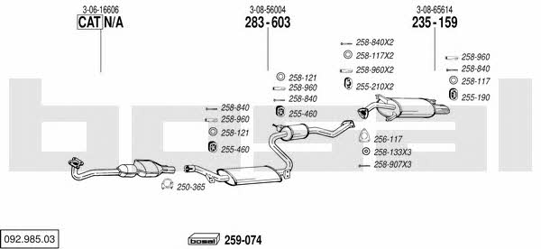  092.985.03 Exhaust system 09298503: Buy near me in Poland at 2407.PL - Good price!