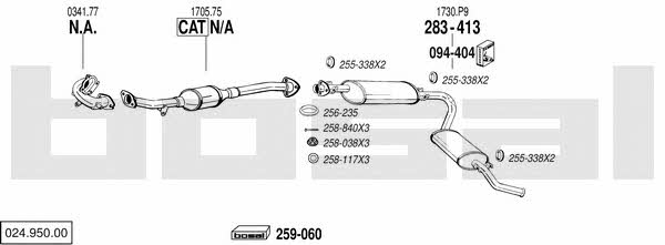 Bosal 024.950.00 Układ wydechowy 02495000: Atrakcyjna cena w Polsce na 2407.PL - Zamów teraz!