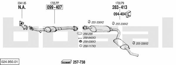  024.950.01 Exhaust system 02495001: Buy near me in Poland at 2407.PL - Good price!