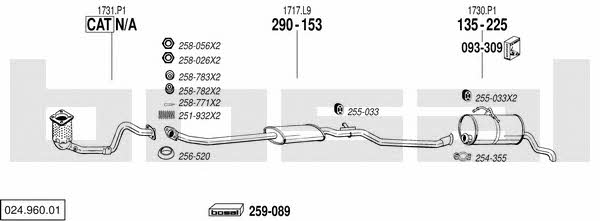  024.960.01 Exhaust system 02496001: Buy near me in Poland at 2407.PL - Good price!