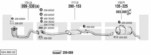  024.960.02 Exhaust system 02496002: Buy near me in Poland at 2407.PL - Good price!