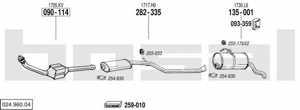  024.960.04 Система випуску відпрацьованих газів 02496004: Приваблива ціна - Купити у Польщі на 2407.PL!