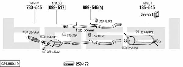  024.960.10 Exhaust system 02496010: Buy near me in Poland at 2407.PL - Good price!