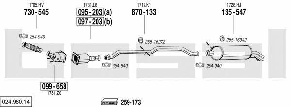  024.960.14 Exhaust system 02496014: Buy near me in Poland at 2407.PL - Good price!