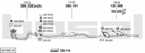  024.960.42 Exhaust system 02496042: Buy near me in Poland at 2407.PL - Good price!