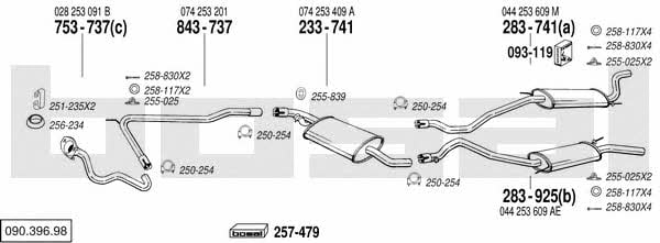 Bosal 090.396.98 Układ wydechowy 09039698: Atrakcyjna cena w Polsce na 2407.PL - Zamów teraz!