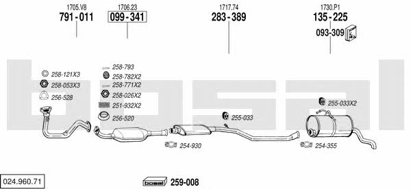  024.960.71 Exhaust system 02496071: Buy near me in Poland at 2407.PL - Good price!