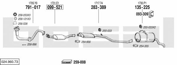 Bosal 024.960.73 Exhaust system 02496073: Buy near me at 2407.PL in Poland at an Affordable price!