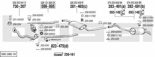  090.398.10 Exhaust system 09039810: Buy near me in Poland at 2407.PL - Good price!