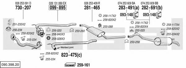  090.398.20 Exhaust system 09039820: Buy near me in Poland at 2407.PL - Good price!