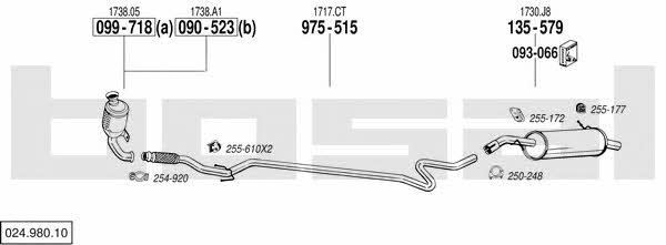 Bosal 024.980.10 Exhaust system 02498010: Buy near me at 2407.PL in Poland at an Affordable price!