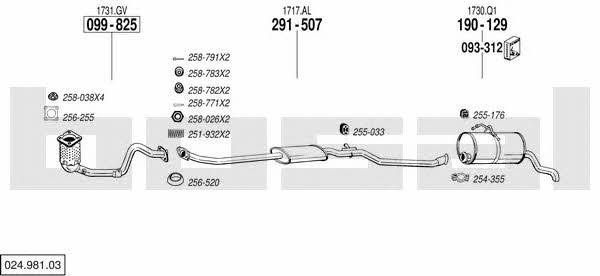  024.981.03 Exhaust system 02498103: Buy near me in Poland at 2407.PL - Good price!