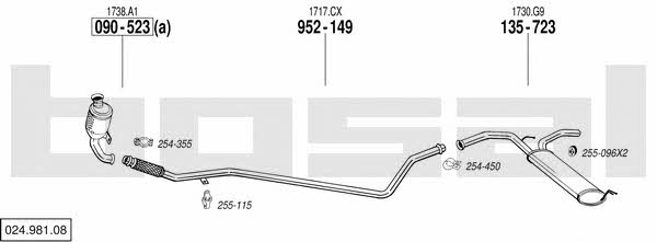 Bosal 024.981.08 Układ wydechowy 02498108: Atrakcyjna cena w Polsce na 2407.PL - Zamów teraz!