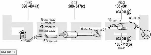  024.981.14 Exhaust system 02498114: Buy near me in Poland at 2407.PL - Good price!