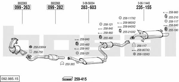  092.985.15 Exhaust system 09298515: Buy near me in Poland at 2407.PL - Good price!