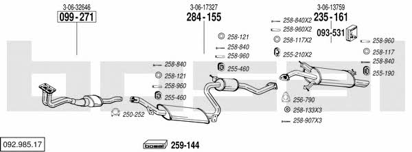  092.985.17 Exhaust system 09298517: Buy near me in Poland at 2407.PL - Good price!