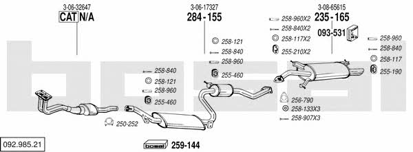  092.985.21 Exhaust system 09298521: Buy near me in Poland at 2407.PL - Good price!