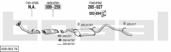 Bosal 028.063.76 Exhaust system 02806376: Buy near me at 2407.PL in Poland at an Affordable price!