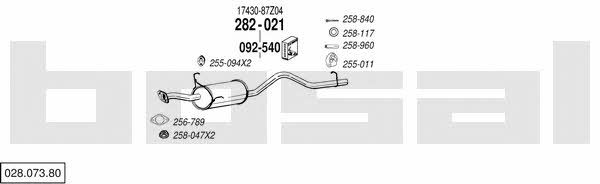 Bosal 028.073.80 Exhaust system 02807380: Buy near me at 2407.PL in Poland at an Affordable price!