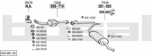  024.981.22 Exhaust system 02498122: Buy near me in Poland at 2407.PL - Good price!