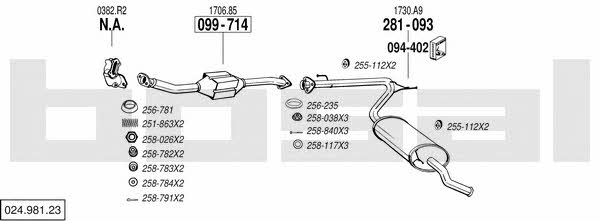  024.981.23 Exhaust system 02498123: Buy near me in Poland at 2407.PL - Good price!