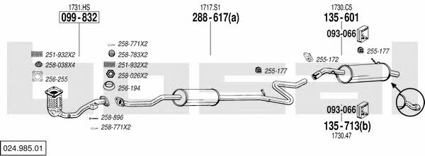  024.985.01 Exhaust system 02498501: Buy near me in Poland at 2407.PL - Good price!