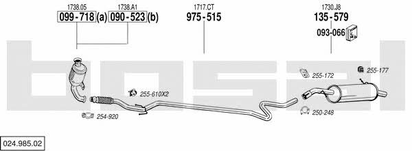  024.985.02 Exhaust system 02498502: Buy near me in Poland at 2407.PL - Good price!