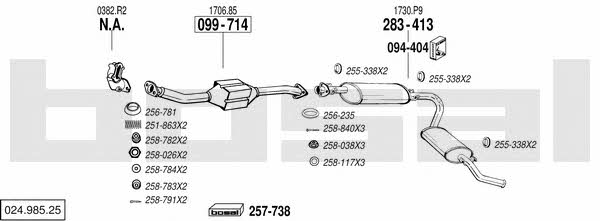  024.985.25 Exhaust system 02498525: Buy near me in Poland at 2407.PL - Good price!