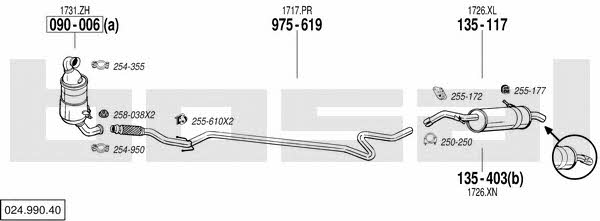  024.990.40 Exhaust system 02499040: Buy near me in Poland at 2407.PL - Good price!