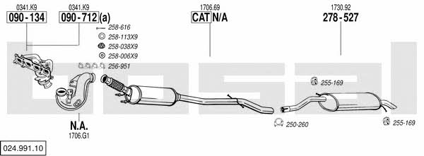  024.991.10 Exhaust system 02499110: Buy near me in Poland at 2407.PL - Good price!