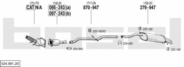  024.991.20 Exhaust system 02499120: Buy near me in Poland at 2407.PL - Good price!