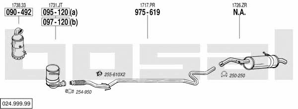  024.999.99 Exhaust system 02499999: Buy near me in Poland at 2407.PL - Good price!