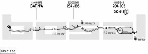  025.012.00 Exhaust system 02501200: Buy near me in Poland at 2407.PL - Good price!